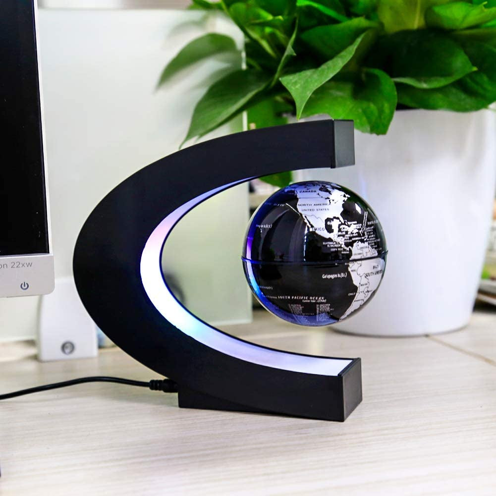 Magnetic Levitating Globe with LED Light, Cool Tech Gift for Men Father Boys and Girls , Birthday Gifts for Kids, Floating Globes World Desk Gadget Decor in Office Home/Display Frame Stand