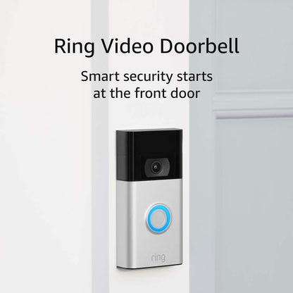 Video Doorbell - High Definition 1080P Video, Enhanced Motion Detection, Effortless Installation – Satin Nickel