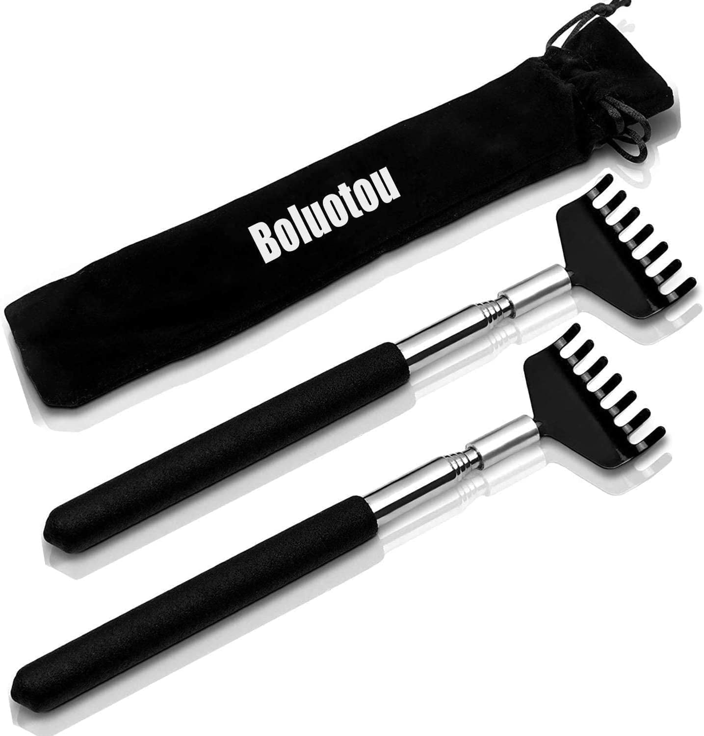 2 Pack Portable Extendable Back Scratcher,  Stainless Steel Telescoping Back Scratcher.