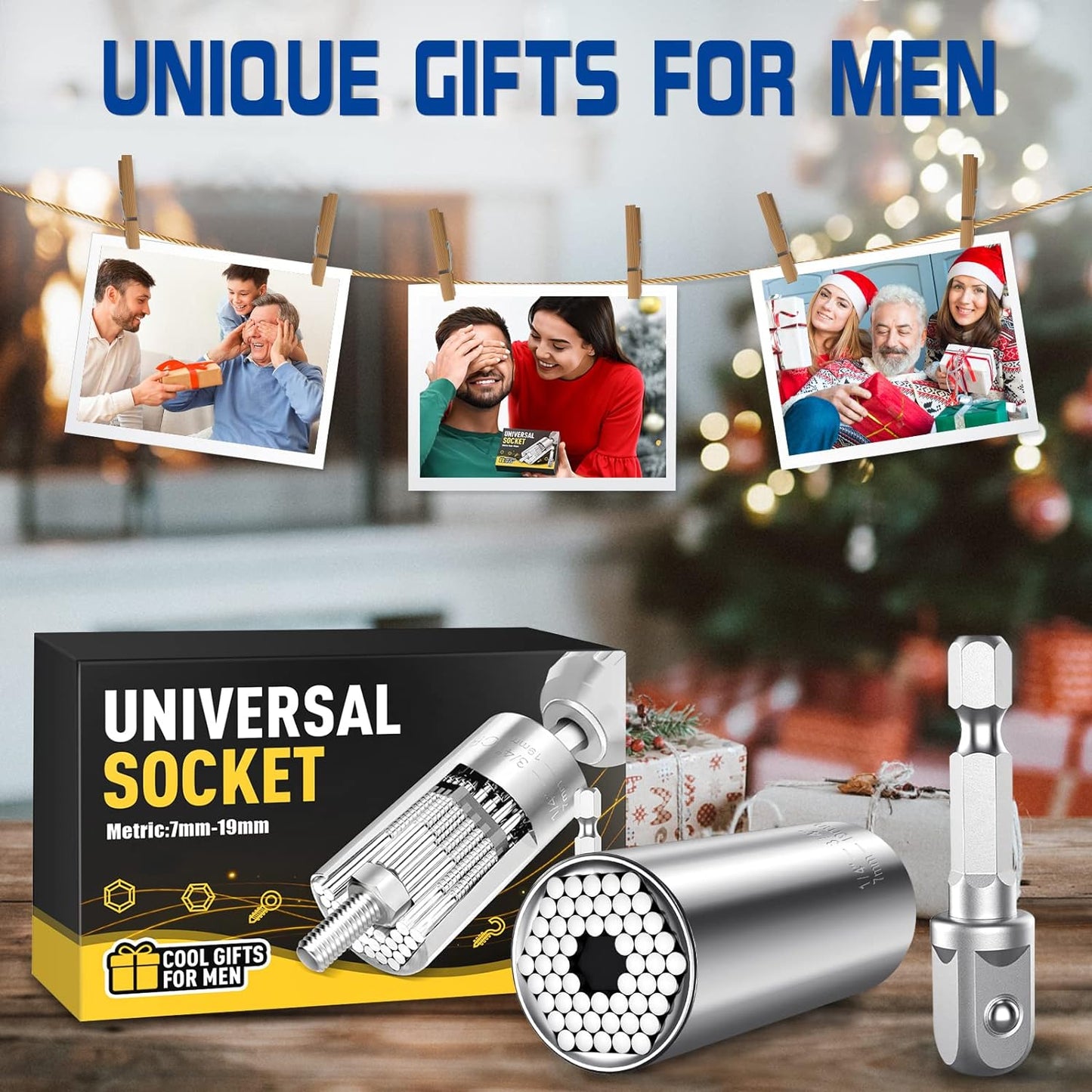 Gifts for Men, Stocking Stuffers for Men, Super Universal Socket Tools, Christmas Gifts for Men, Dad, Him, Husband, Boyfriend, Grandpa, Cool Gadgets for Men, White Elephant Gifts for Adults