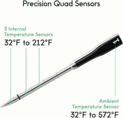 Professional Product Title: "Wireless Smart Food Thermometer with Extended Probe, Bluetooth Connectivity, and Remote Monitoring for BBQ Grill, Oven, Smoker, and Air Fryer"