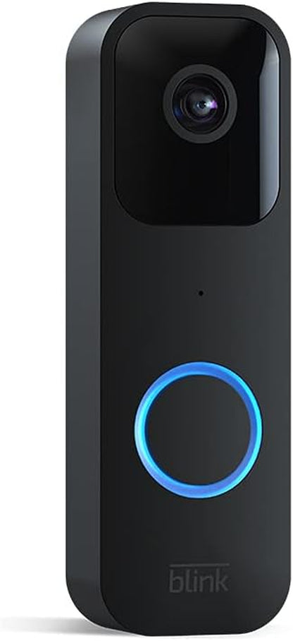 Smart Video Doorbell with Two-Way Audio, High-Definition Video, Motion Detection, App Notifications, Alexa Compatibility - Wired or Wire-Free (Black)