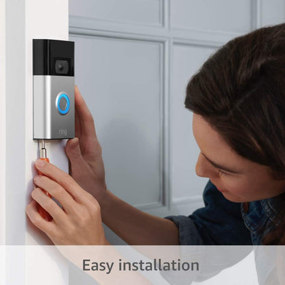 Video Doorbell - High Definition 1080P Video, Enhanced Motion Detection, Effortless Installation – Satin Nickel