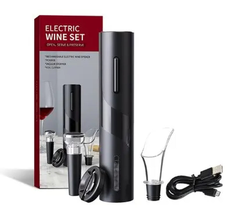 Electric Wine Opener with USB Charging - Automatic Corkscrew for Easy Wine Bottle Opening at Home