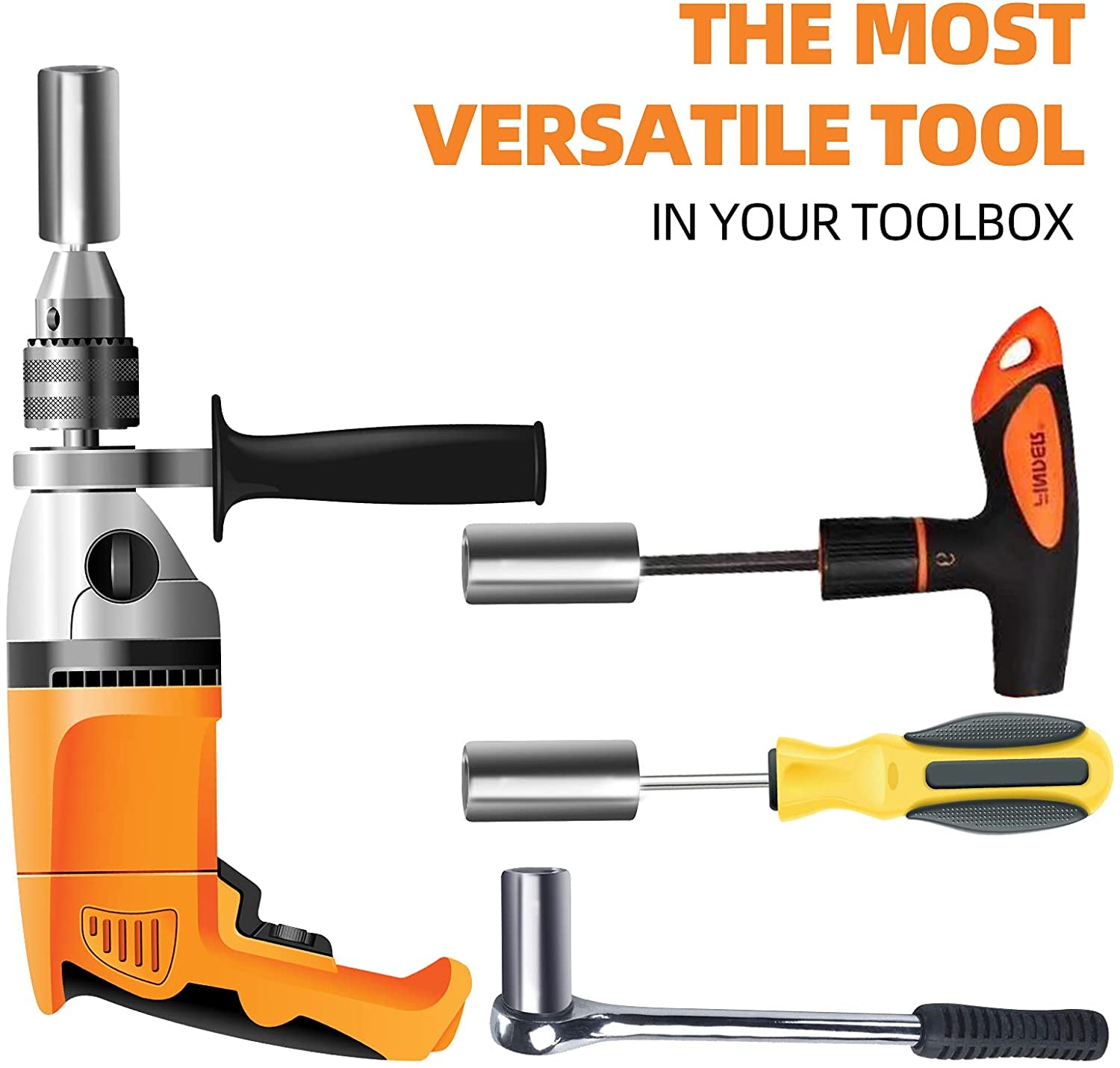 Professional Title: "Versatile Socket Tool Set with Power Drill Adapter - Universal Socket Grip Gadgets 1/4'' - 3/4'' (7-19mm) - Ideal Father's Day/Christmas Gifts for Men and Dad"